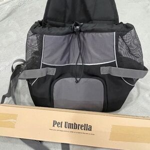 NEW Pet Backpack Carrier (medium) & Pet Umbrella